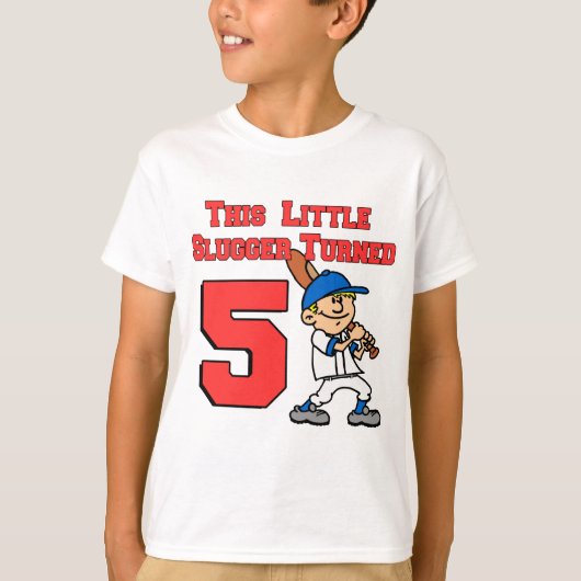 T-shirt Ce Petit Slugger Est Devenu 5 Baseball (Devant)