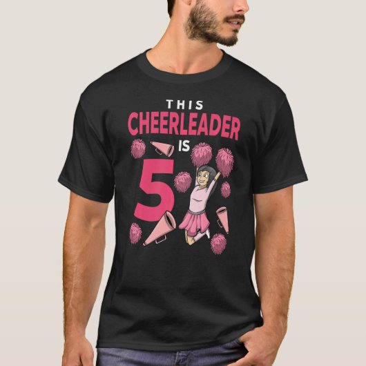 T-shirt Ce Pom-pom girl Est 5 Anniversaire (Devant)