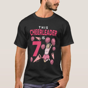 T-shirt Ce Pom-pom girl Est 7 Anniversaire Cheerleader