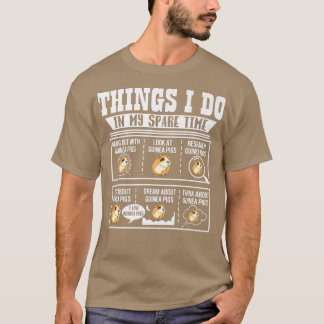 T-shirt Ce Que Je Fais Dans Mon Temps Libre Guinée Cochon 