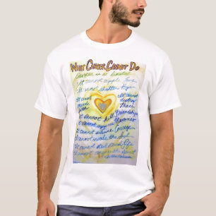 T-shirt Ce que le cancer ne peut pas faire (texte bleu et