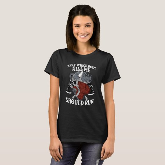 T-shirt Ce qui ne me tue pas doit courir I Valhalla (Devant entier)