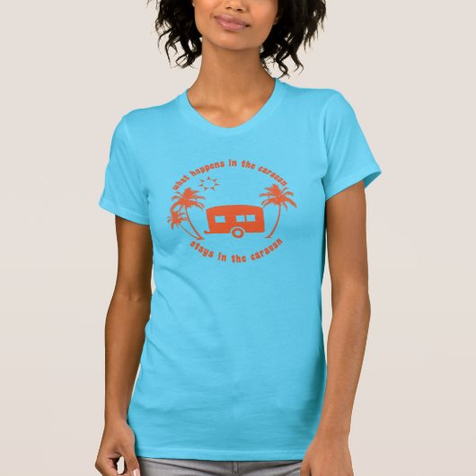 T-shirt Ce Qui Se Passe En Caravane Reste Dans La Citation (Devant)