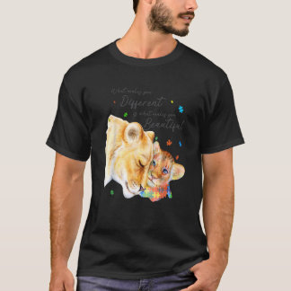 T-shirt Ce Qui Vous Fait Différent Lion Maman Autisme Enfa