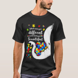 T-shirt Ce qui vous rend différents Autisme Enfant Elephan