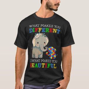 T-shirt Ce qui vous rend différents Elephant Maman Autisme