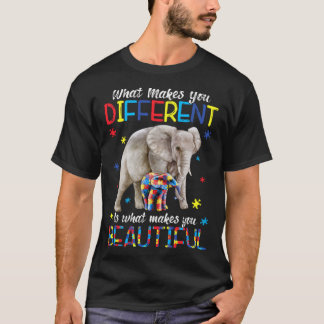 T-shirt Ce qui vous rend différents éléphant maman Autisme