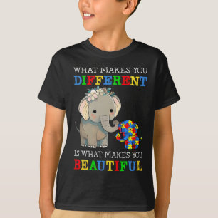T-shirt Ce qui vous rend différents Elephant Maman Autisme