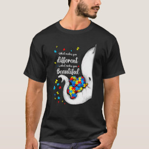 T-shirt Ce qui vous rend différents éléphant maman Autisme