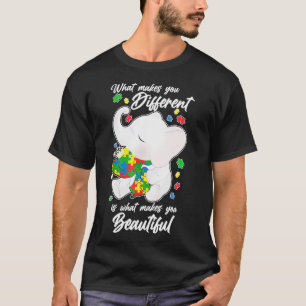 T-shirt Ce qui vous rend différents éléphant maman Autisme