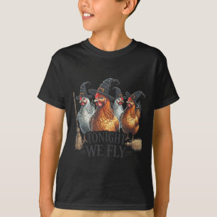 T-shirt Ce Soir, Nous Volons Drôle Sorcière Poulet Hallowe