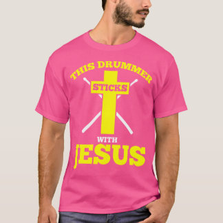 T-shirt Ce Tambour Sticks Avec Le Tambour Drôle De Jésus