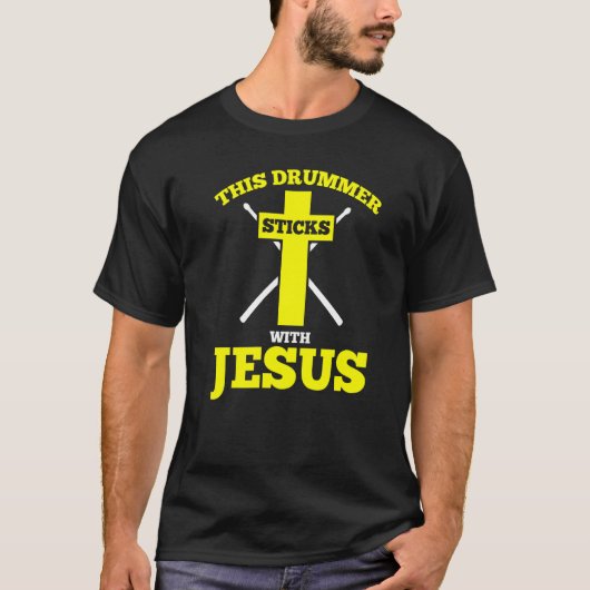 T-shirt Ce Tambour Sticks Avec Le Tambour Jésus (Devant)