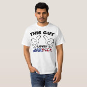 T-shirt Ce type aime l'Amérique (Devant entier)
