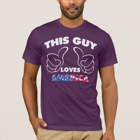 T-shirt Ce type aime l'Amérique (Devant)