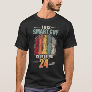 T-shirt Ce type intelligent obtient 24 Échecs rétro 24ème