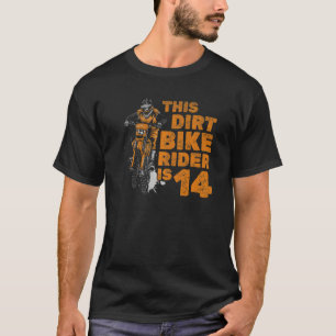 T-shirt Ce Vélo De Jupe Est 14E Anniversaire Boy Motocros