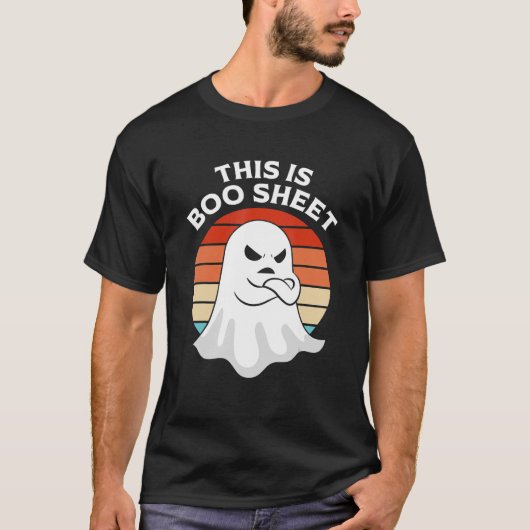 T-shirt CECI EST BOO SHEET Ghost Retro Halloween Costume M (Devant)