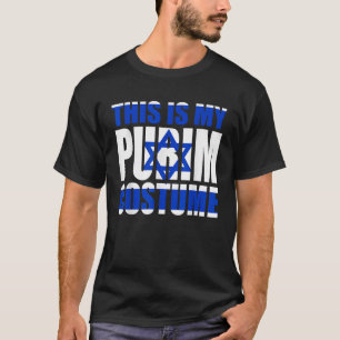T-shirt Ceci Est Mon Costume Purim Juif Israël Drapeau Cad