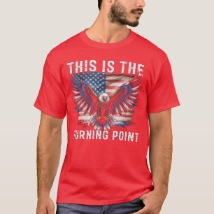 T-shirt Ceci estheurning Point Drapeau Américain Aigle Pat