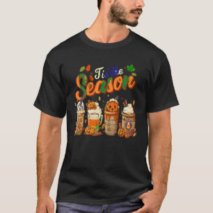 T-shirt Ceci Saison Citrouille Spice Latte Fall Leaf Merci