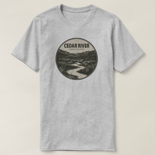 T-shirt Cedar River National Grassland Stream (Design devant)