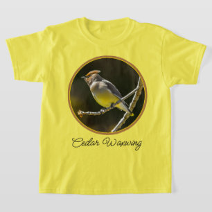 T-shirt Cèdre cire Songbird Photo originale Oiseau sauvage