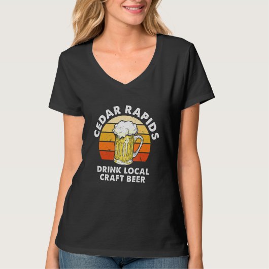 T-shirt Cèdre Rapids Boire Bière artisanale locale Iowa Ho (Devant)