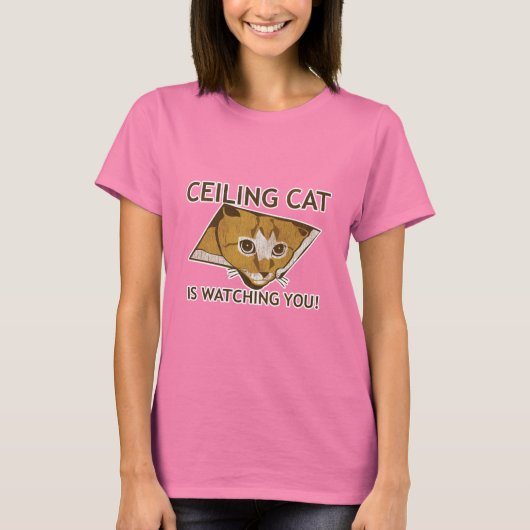 T-shirt Ceiling Cat vous regarde ! (Devant)