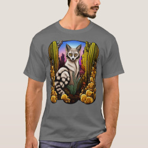 T-shirt Ceinture de l'Arizona Chat entouré de cactus T