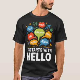 T-shirt Cela commence par l'amitié Hello Teacher Inclusion