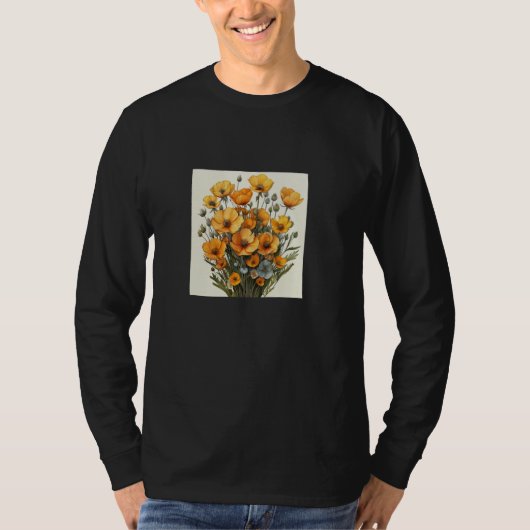 T-shirt Celandine Bouquet Floral Pastel Couleurs Graphique (Devant)