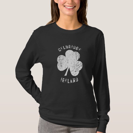 T-shirt Celbridge Ireland Vintage Shamrock Distressed Look (Devant)