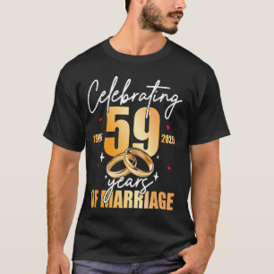 T-shirt Célébrant 1966 59e 59 Ans d'anniversaire de mariag