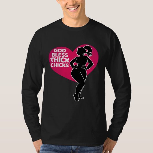 T-shirt Celebrate Curves with Our God Bless Thick Chicks (Devant)