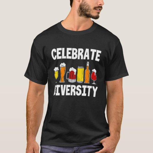 T-shirt Celebrate Diversity Craft Beer Drink Root Beer Al (Devant)