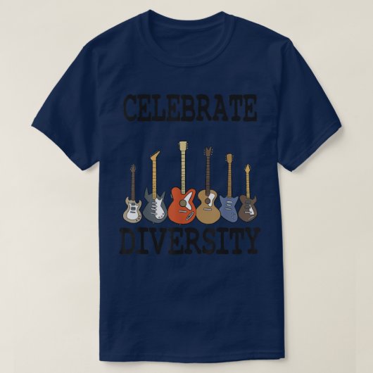T-shirt Celebrate Diversity Guitar Lovers Guitarist Funny (Design devant)