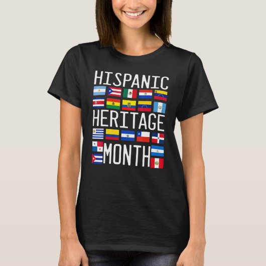 T-shirt Celebrate Hispanic Heritage Month Latino Countries (Devant)