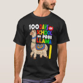 T-shirt Celebrating 100 Days of School NoProb Llama Kids & (Devant)