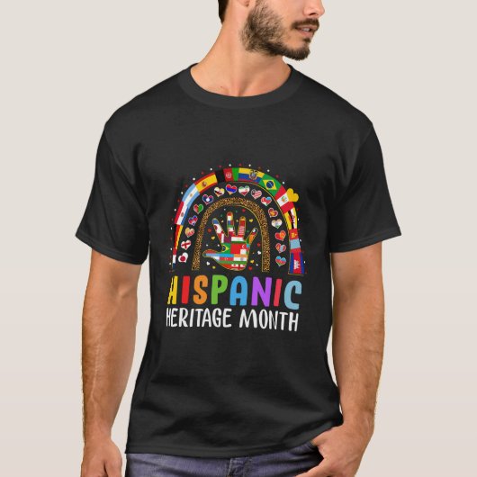 T-shirt Célébration de la diversité Rainbow Hispanic Herit (Devant)