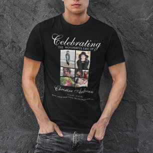 T-shirt Célébration de la vie Mémorial de collage photo