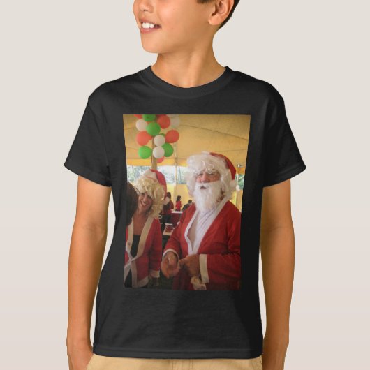 T-shirt Célébration de Noël de père Noël et Mme Claus - Fe (Devant)