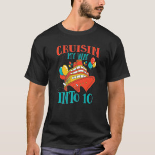 T-shirt Célébration drôle de croisière d'anniversaire 10 a