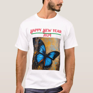 T-shirt Célébration en style : Joyeux papillon du Nouvel A