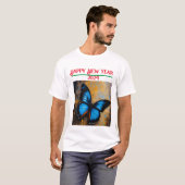 T-shirt Célébration en style : Joyeux papillon du Nouvel A (Devant entier)