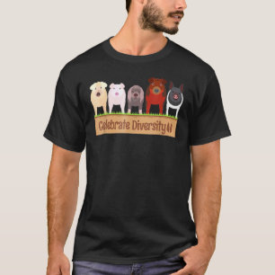T-shirt Célébrer La Diversité Pour La Race De Cochons De L