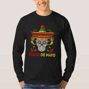 T-shirt Célébrer le crâne de sucre Mexique Mexicain heureu