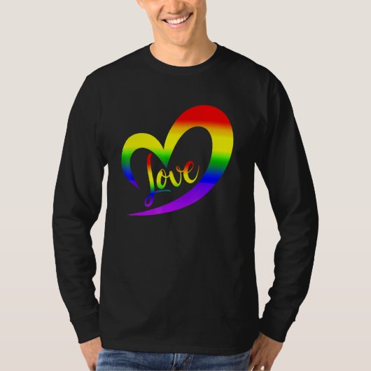 T-shirt Célébrez Fierté Avec Amour Lgbt Pride Arc En Ciel (Devant)