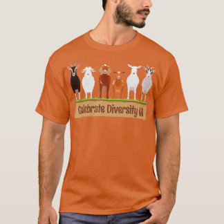 T-shirt Célébrez la diversité Animaux de compagnie chèvres