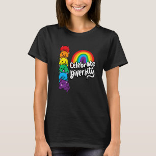 T-shirt Célébrez la diversité Clowder Cats LGBTQIA+ Gay Ri